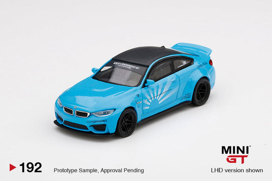 MINIGT 1:64 BMW M4 LB鈽匴ORKS Liberty Walk in Baby Blue