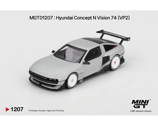 *PREORDER* MINIGT 1:64 Hyundai Concept N Vision 74 (VP2) 鈥?Silver 鈥?Korea Exclusive