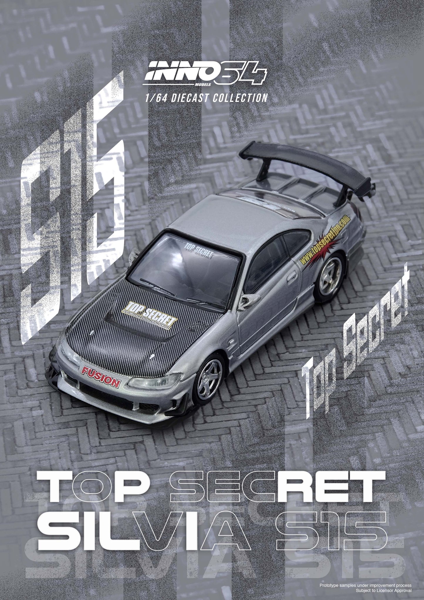 INNO64 1:64 Nissan Silvia (S15) TOP SECRET in Silver
