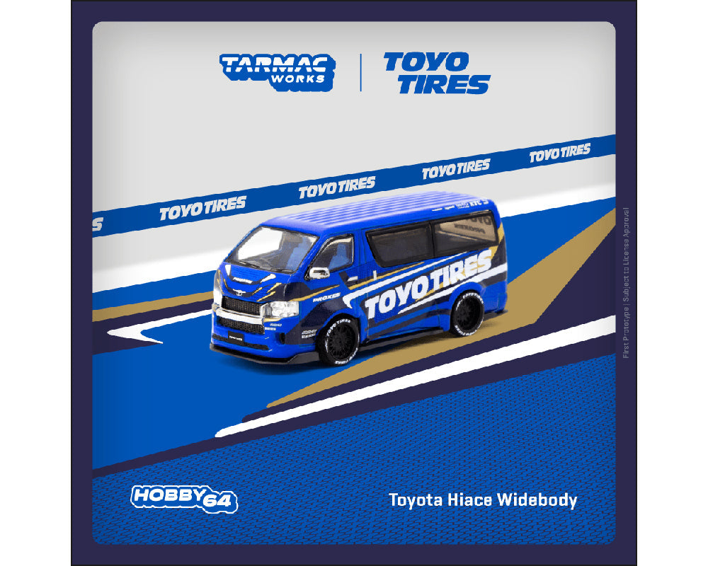 Tarmac Works 1:64 Toyota Hiace Widebody Toyo Tires in Blue