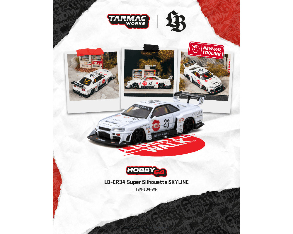 *PREORDER* Tarmac Works 1:64 LB-ER34 Super Silhouette SKYLINE in White