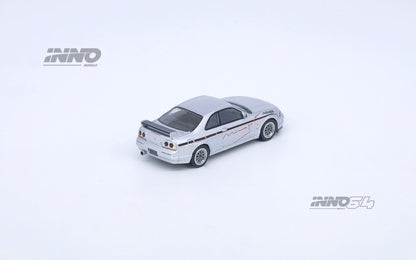 INNO64 1:64 Nissan Skyline GT-R (R33) "TUNED BY MINE'S" in Silver