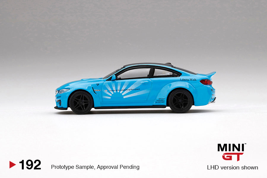 MINIGT 1:64 BMW M4 LB鈽匴ORKS Liberty Walk in Baby Blue