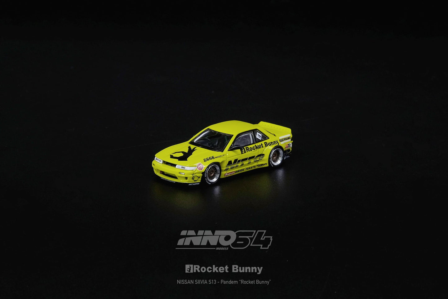 INNO Models 1:64 Nissan Silvia S13 V2 Pandem Rocket Bunny Flourescent Yellow