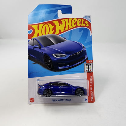 Tesla Model S Plaid #238 * BLUE * 2024 Hot Wheels Case Q