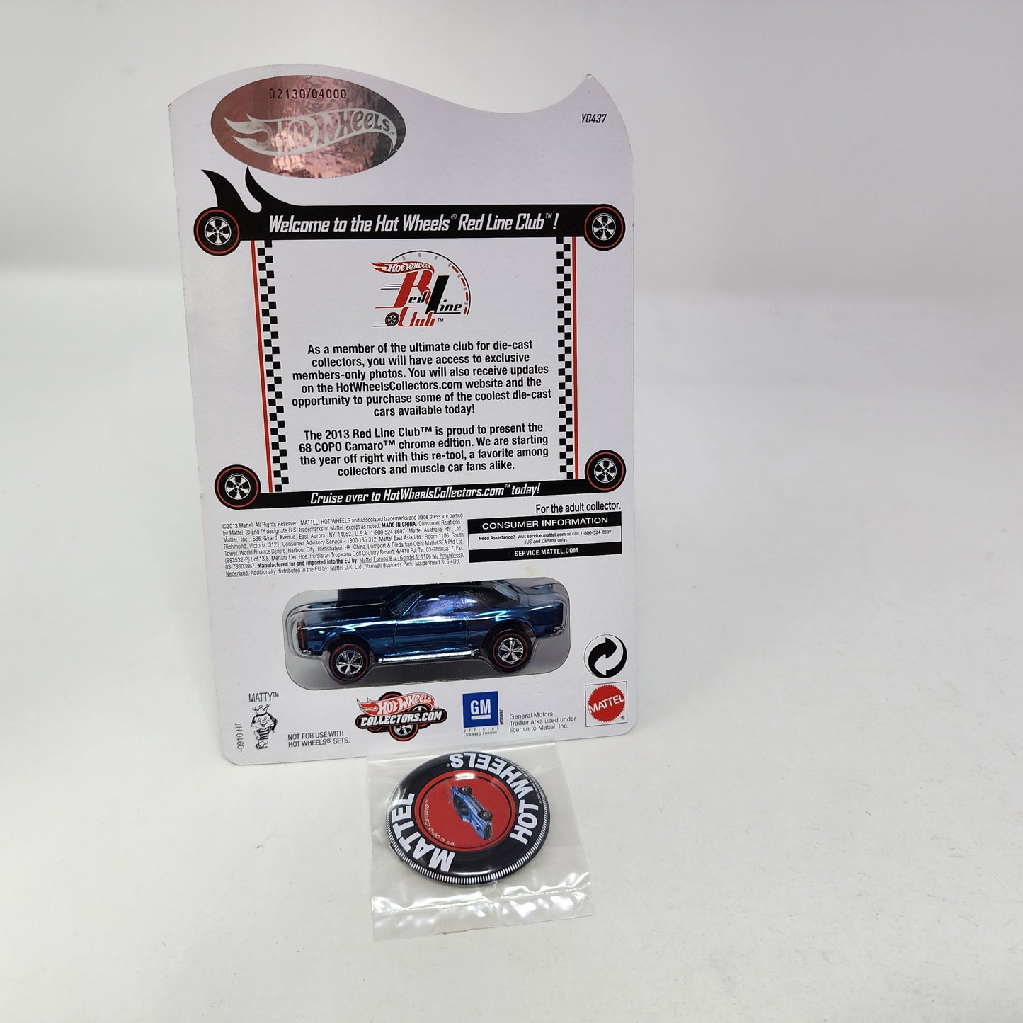 68 Copo Camaro BLUE * Hot Wheels Red Line Club RLC Exclusive