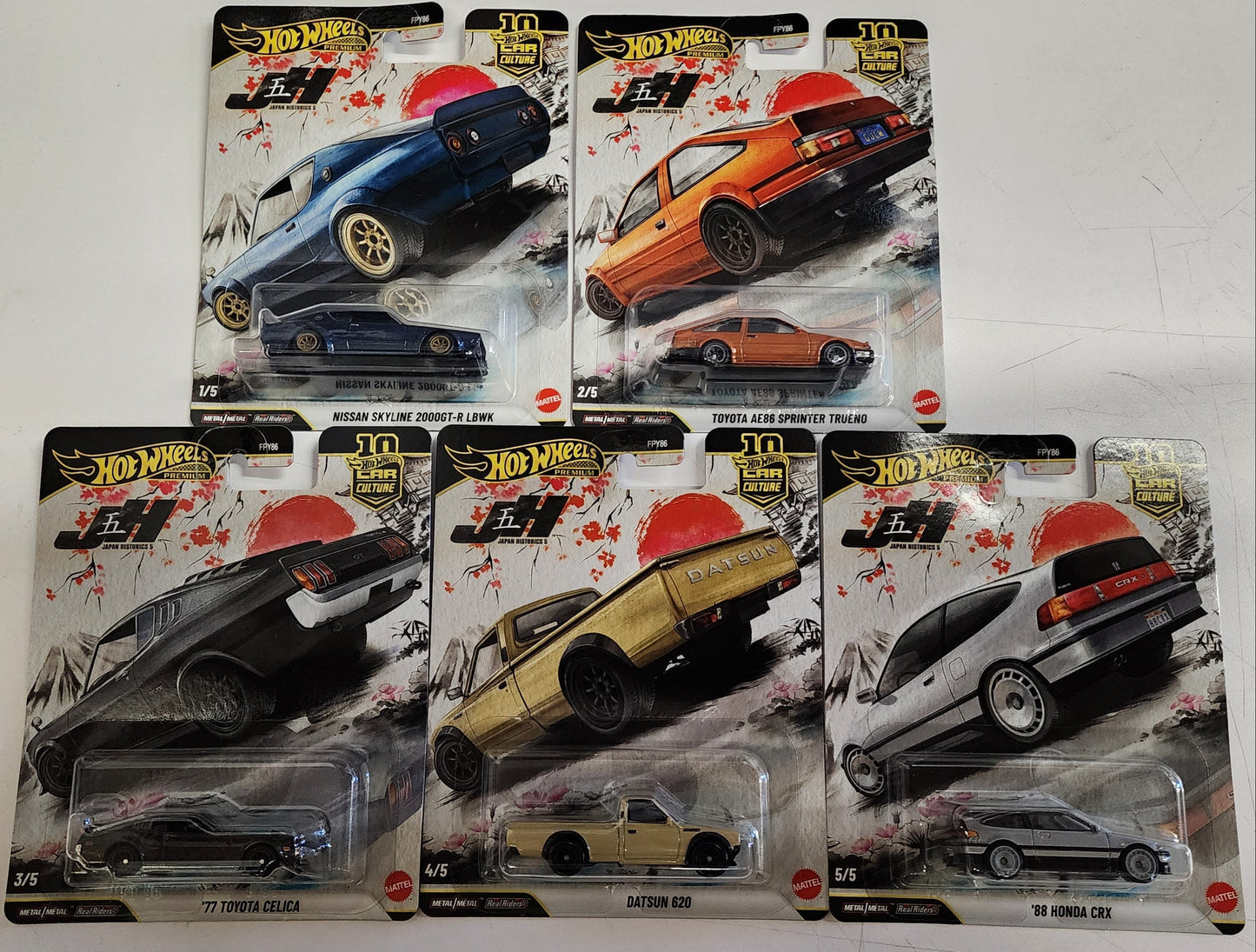 Japan Historics 5 * 5 Car Set * 2026 Hot Wheels Car Culture * Case P