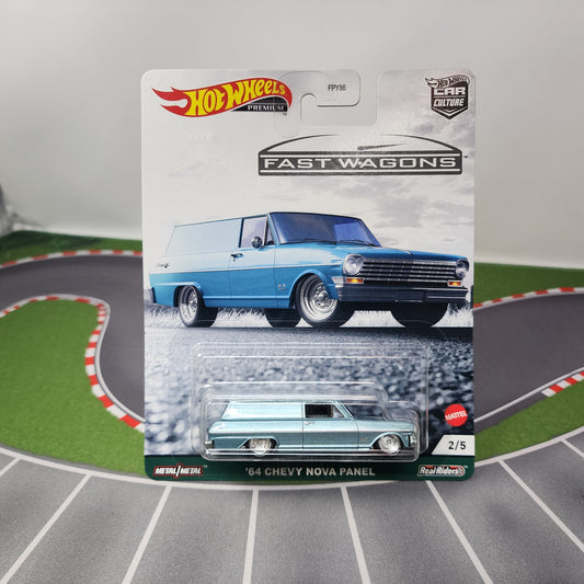 64 Chevy Nova Panel * Light Blue * Hot Wheels Car Culture Fast Wagons