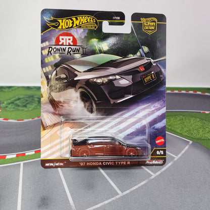 07 Honda Civic Type R 0/5 * Black CHASE * Hot Wheels Car Culture Ronin Run II