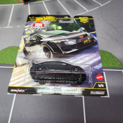 Bubble Crack * '07 Honda Civic Type R 0/5 * Black CHASE * Hot Wheels Car Culture Ronin Run II