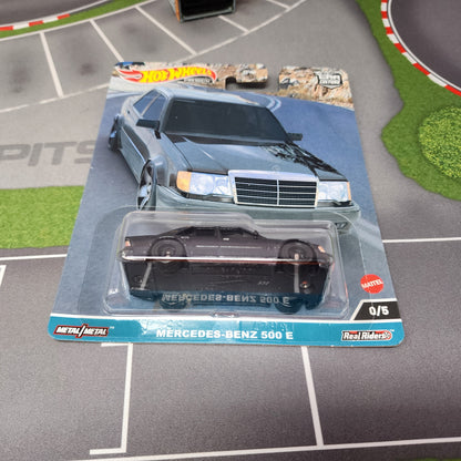 Mercedes-Benz 500 E 0/5 * Black CHASE * Hot Wheels Car Culture Canyon Warriors