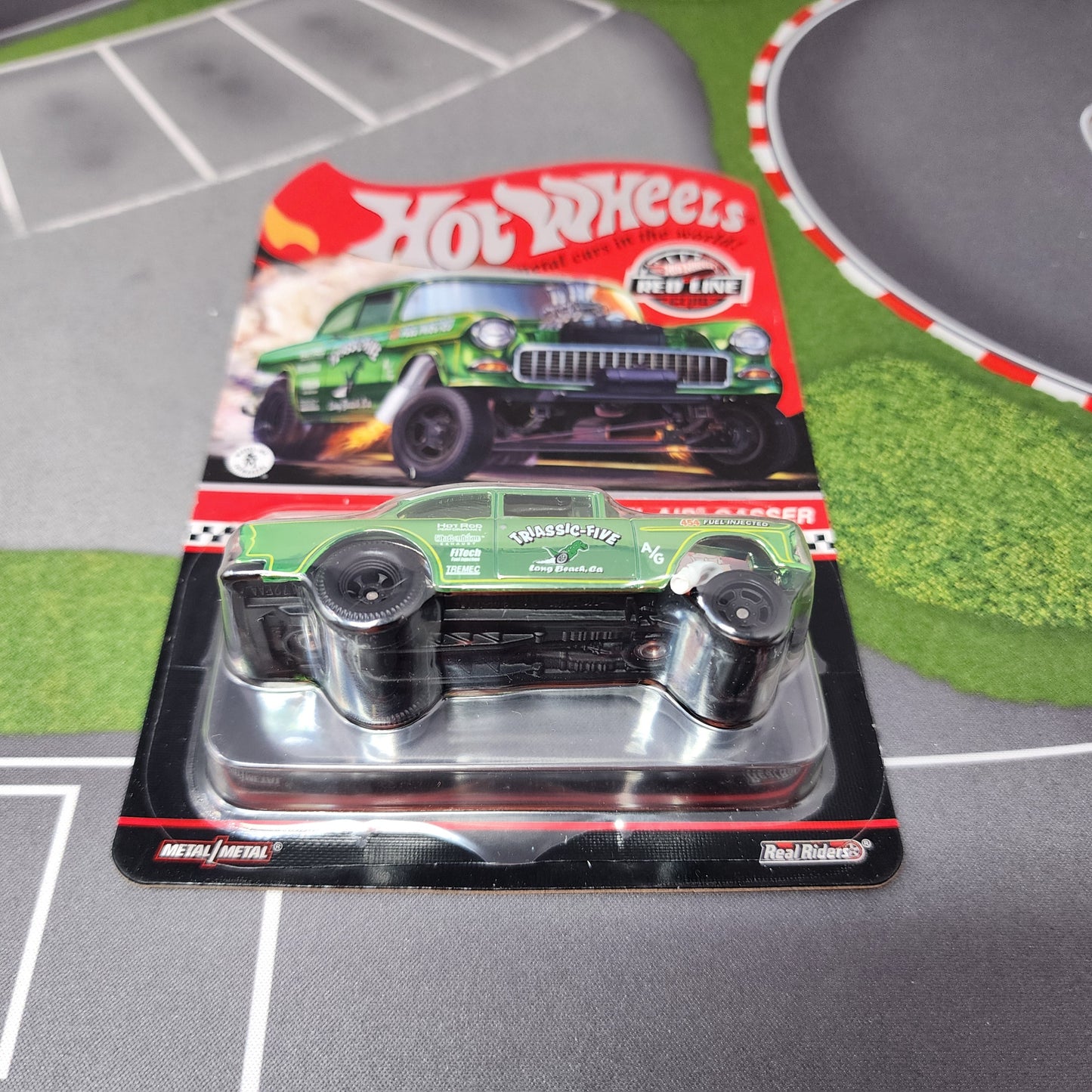 55 chevy Bel air Gasser Triassic-Five * Hot Wheels Red Line Club RLC