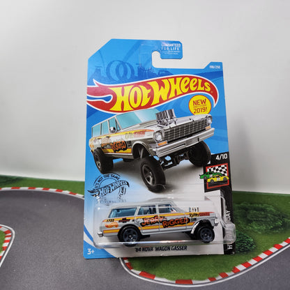 64 Nova Wagon Gasser #198 * Grey * Hot Wheels 2019