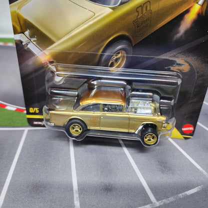 55 Chevy Bel Air Gasser * GOLD CHASE * Hot Wheels Car Culture Thrill Climbers