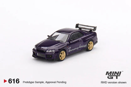 MINI GT 1:64 Nissan Skyline GT-R (R34) Tommy Kaira R RZ Edition in Midnight Purple