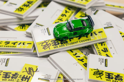 Tarmac Works 1/64 Porsche 993 RWB Rough Rhythm Fuel Fest Student Driver in Green