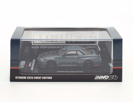 INNO64 1:64 Nissan Skyline GT-R (R34) TOP SECRET GTSHOW 2025 Event Edition (ONE PER CUSTOMER PER ORDER)