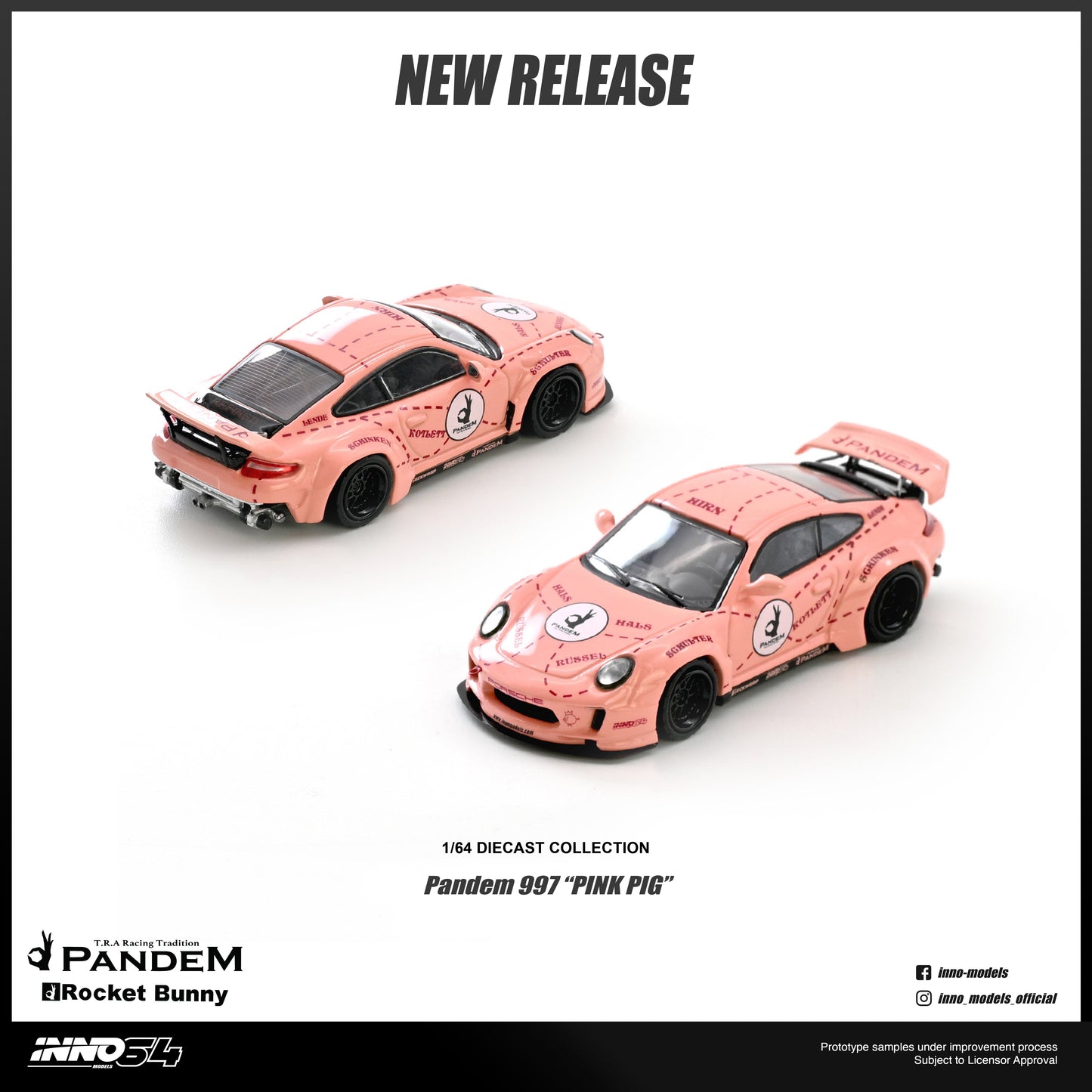 *PREORDER* INNO64 1:64 Porsche 997 PANDEM "PINK PIG" Edition