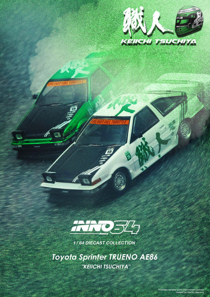 *PREORDER* INNO64 1:64 TOYOTA SPRINTER TRUENO AE86 "KEIICHI TSUCHIYA" (With Chase car) Limited Edition