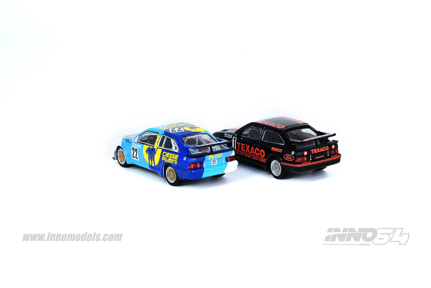 INNO Models 1:64 Ford Sierra RS500 Cosworth #22 "PIUMNI TRAMPIO" JTC 1988 WINNER K. Niedzwiedz / H. Yokoshima