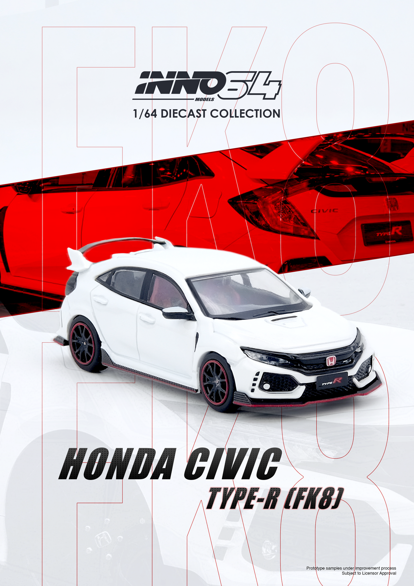 INNO64 1:64 Honda Civic (FK8) Type-R in White