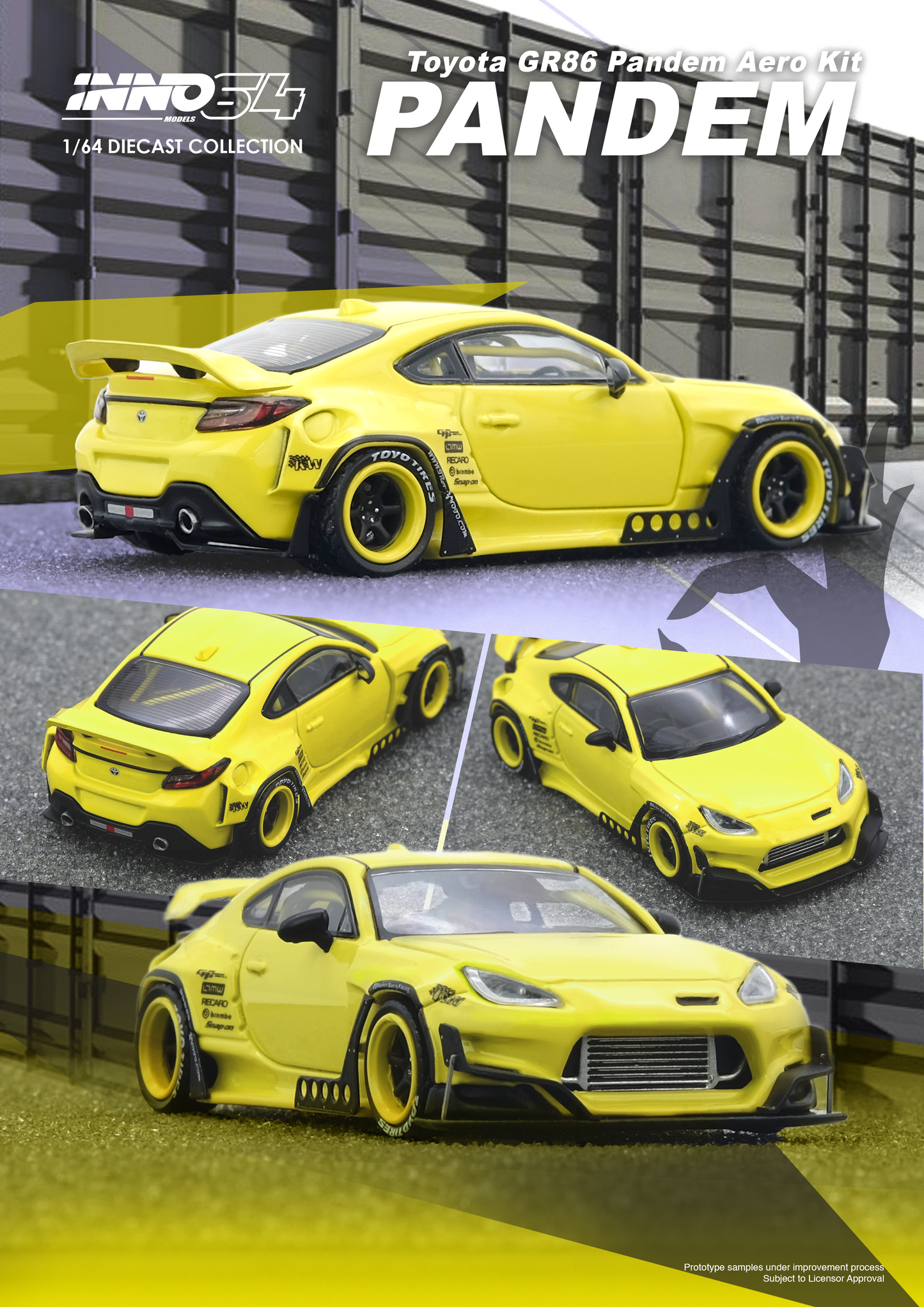 INNO64 1:64 Toyota GR86 "PANDEM" in Yellow
