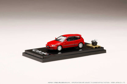 Hobby Japan 1:64 Honda Civic (EG6) SiR 鈪?with Engine Model in Milano Red