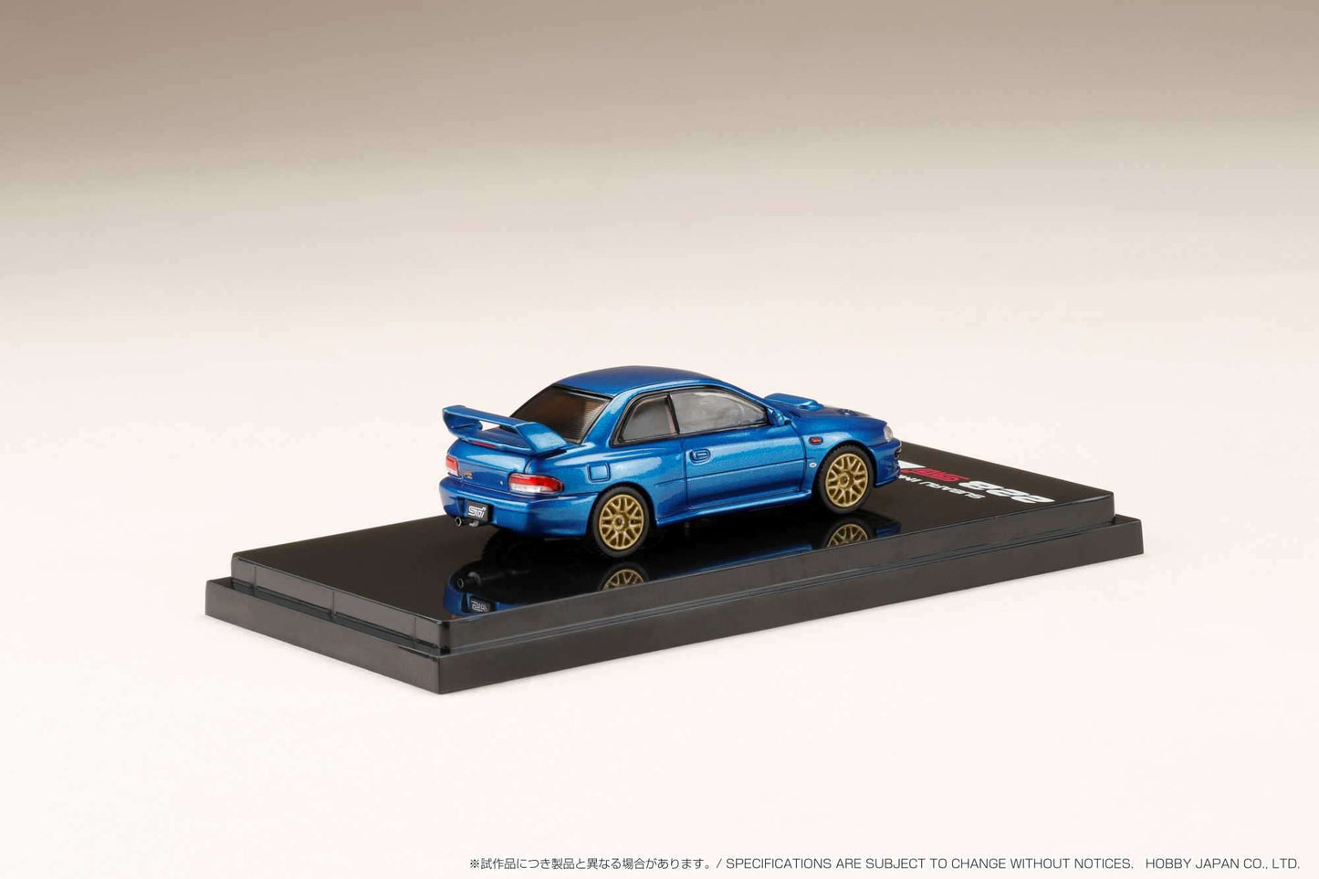 Hobby Japan 1:64 Subaru Impreza 22B STi Version (GC8鏀? with EJ Engine Display in Sonic Blue Mica