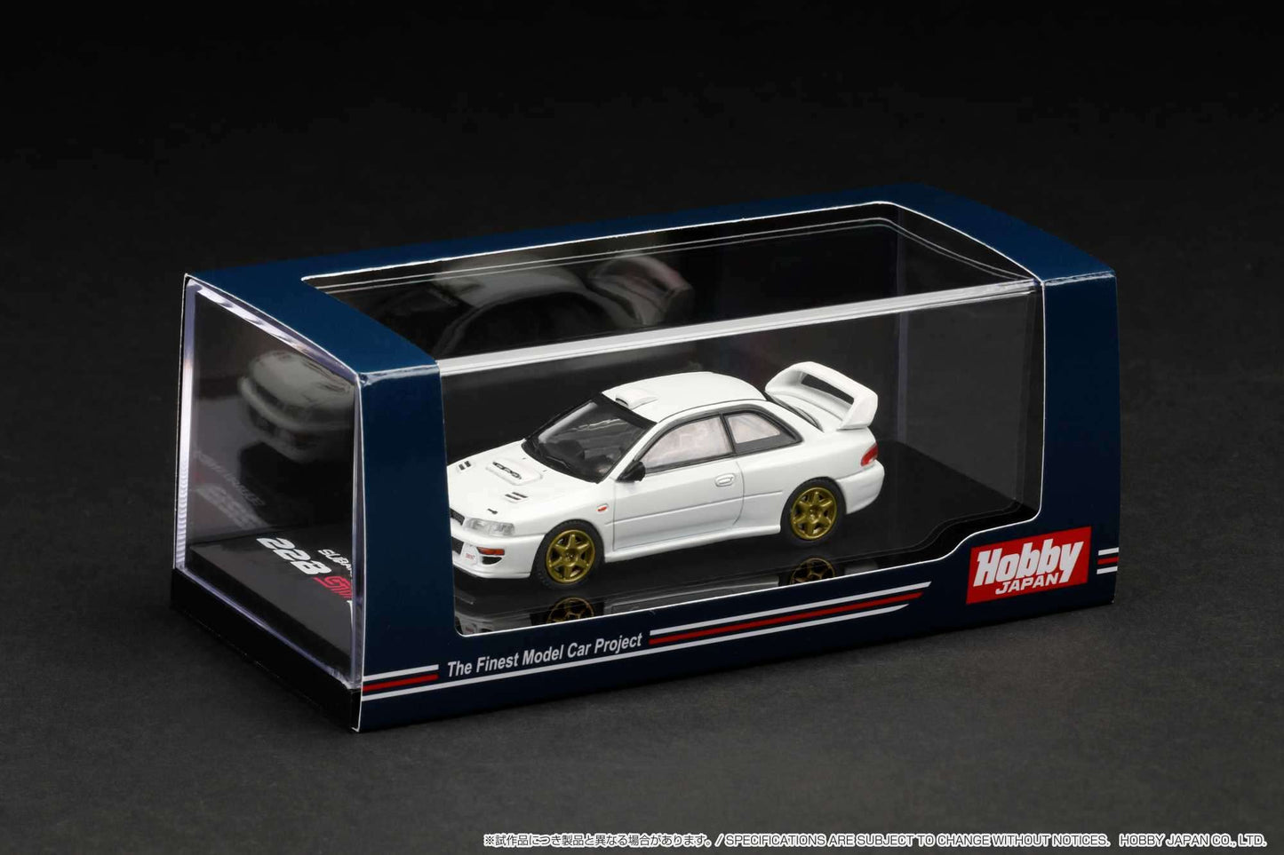 Hobby Japan 1:64 Subaru Impreza 22B STi Version (GC8鏀? with EJ Engine Display in Fether White