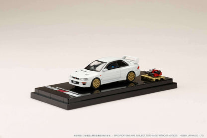 Hobby Japan 1:64 Subaru Impreza 22B STi Version (GC8鏀? with EJ Engine Display in Fether White