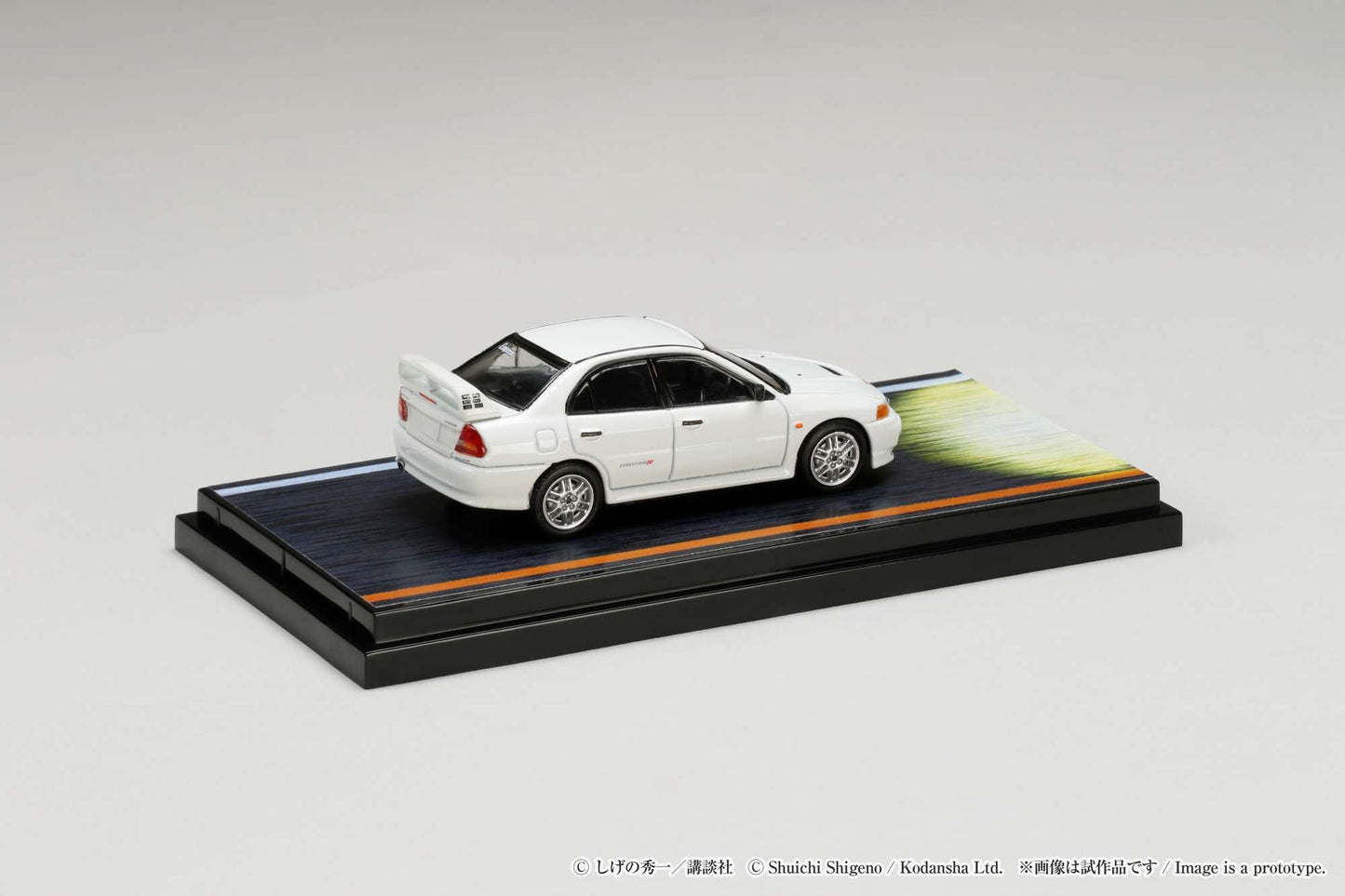 Hobby Japan 1:64 Mitsubishi Lancer RS Evolution 鈪?/ Initial D VS Takumi Fujiwara with Seiji Iwaki Figure