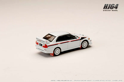 Hobby Japan 1:64 Mitsubishi Lancer GSR EVO 6 (T.M.E.) 2000 with Mud Flap in Scortia White
