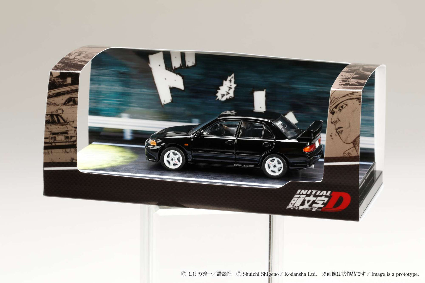 Hobby Japan 1:64 Mitsubishi Lancer RS Evolution 鈪?/ Initial D VS Ryosuke Takahashi with Kyoichi Sudo Figure
