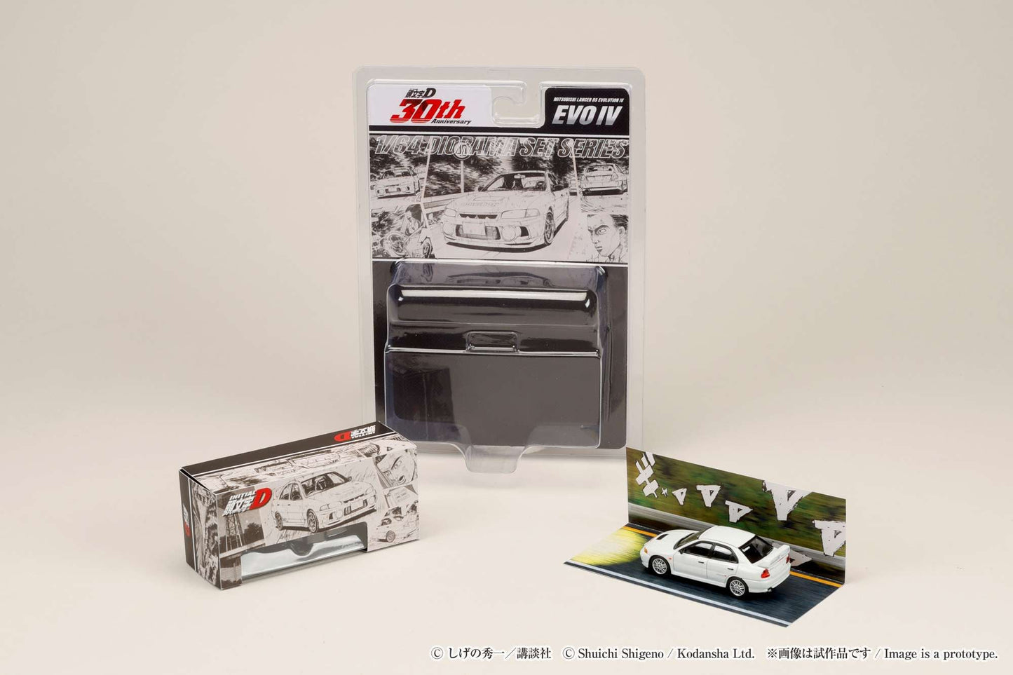 Hobby Japan 1:64 Mitsubishi Lancer RS Evolution III / INITIAL D Seiji Iwaki VS Takumi Fujiwara