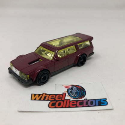 Volvo 240 Drift Wagon * Burgandy * Hot Wheels Loose 1:64 Scale