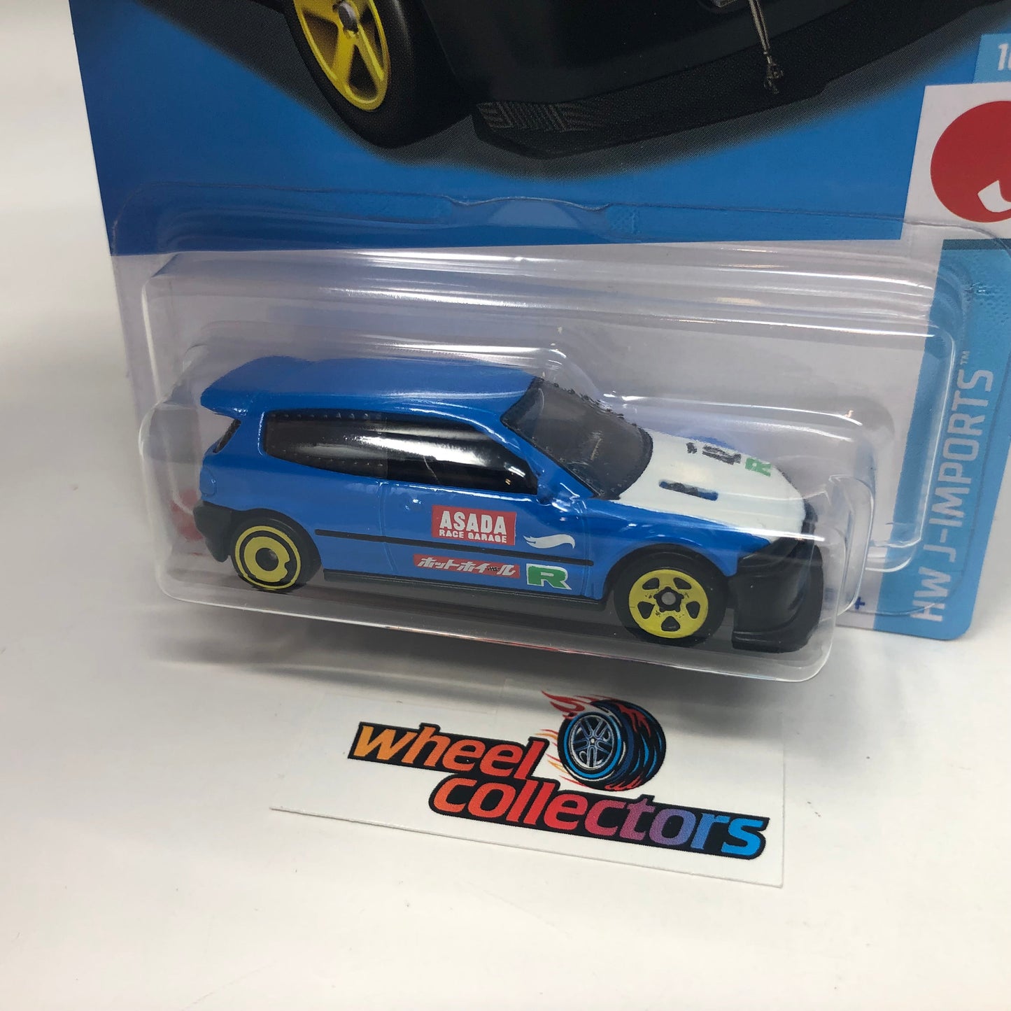Honda Civic Custom #204 * Blue * 2022 Hot Wheels USA Card
