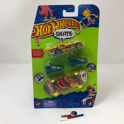 2023 Hot Wheels Skate* Maximum Leeway & Ferocious Foods Skate Board & Shoes