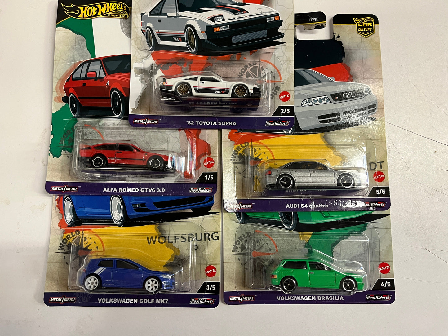 World Tour * Complete 5 Car Set * 2024 Hot Wheels Car Culture Case A