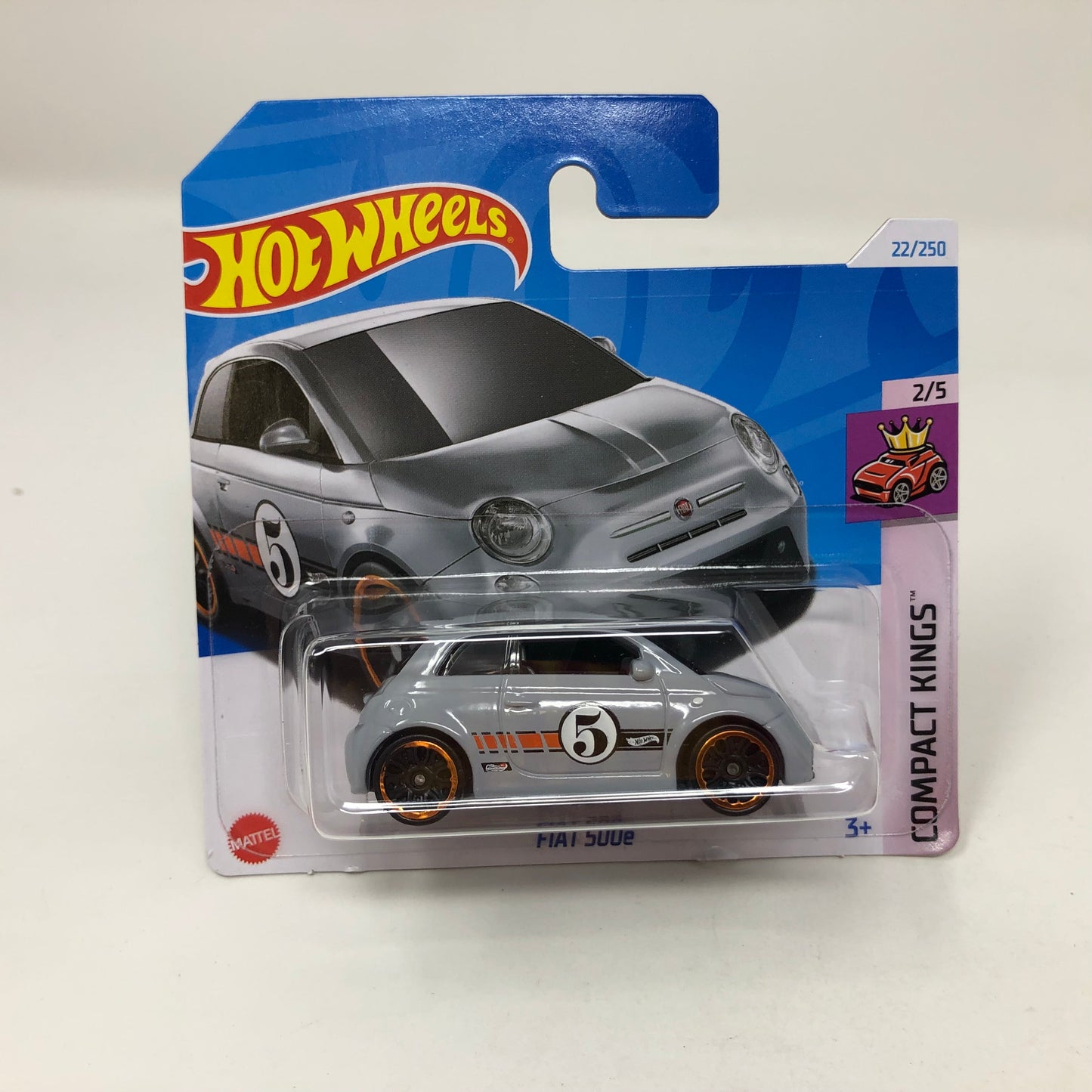 Fiat 500E #22 * Grey * 2024 Hot Wheels Basic Short Card Case A