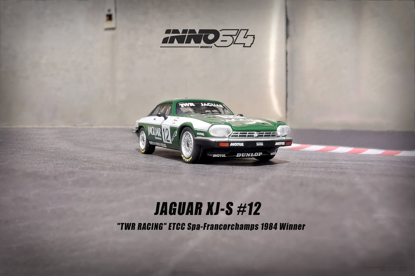 INNO64 1:64 Jaguar XJ-S #12 "TWR RACING" ETCC Spa-Francorchamps 1944 Winner Heyer / Percy