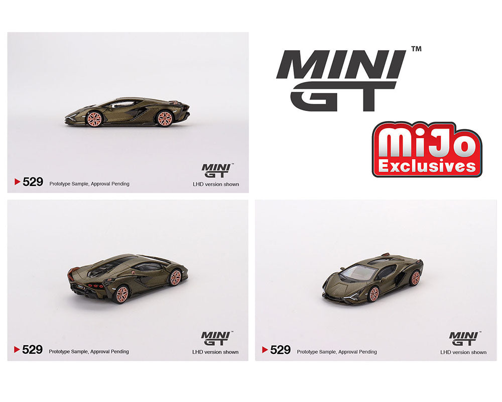 MINIGT 1:64 Lamborghini Si谩n FKP 37 Presentation Version in Matte Green
