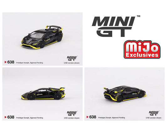 MINI GT 1/64 Lamborghini Hurac谩n STO in Nero Noctis