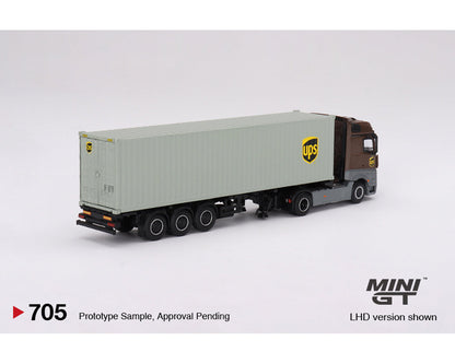 MINI GT 1/64 Mercedes-Benz Actros with 40 Ft Dry Container 鈥?UPS Europe
