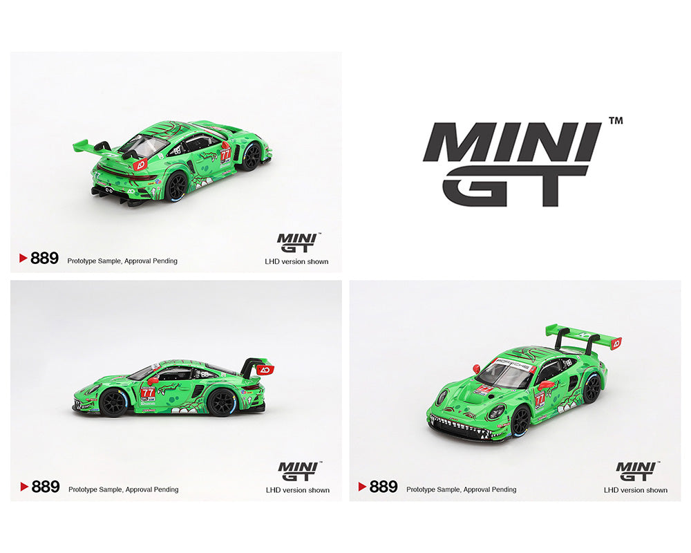 MINI GT 1:64 Porsche 911 GT3 R #77 AO Racing 2024 IMSA Daytona 24 Hrs GTD Pro 2nd Place