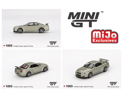 MINI GT 1:64 Nissan Skyline GT-R (R34) V-Spec II N眉r in Millennium Jade