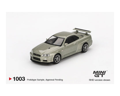 MINI GT 1:64 Nissan Skyline GT-R (R34) V-Spec II N眉r in Millennium Jade