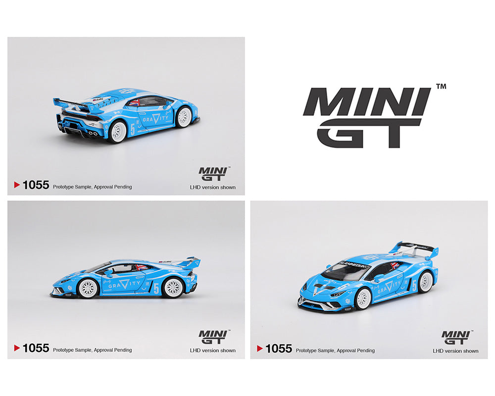 MINI GT 1:64 LB鈽匴ORKS Lamborghini Hurac谩n GT GRAVITY in Blue