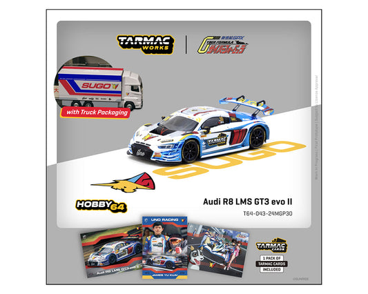 *PREORDER* Tarmac Works 1:64 Audi R8 LMS GT3 evo II Sugo 鈥?Macau GT Cup 鈥?FIA GT World Cup 2024 Uno Racing James Yu 鈥?Hobby64 & Tarmac Cards