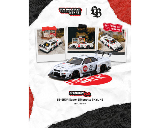 *PREORDER* Tarmac Works 1:64 LB-ER34 Super Silhouette SKYLINE in White