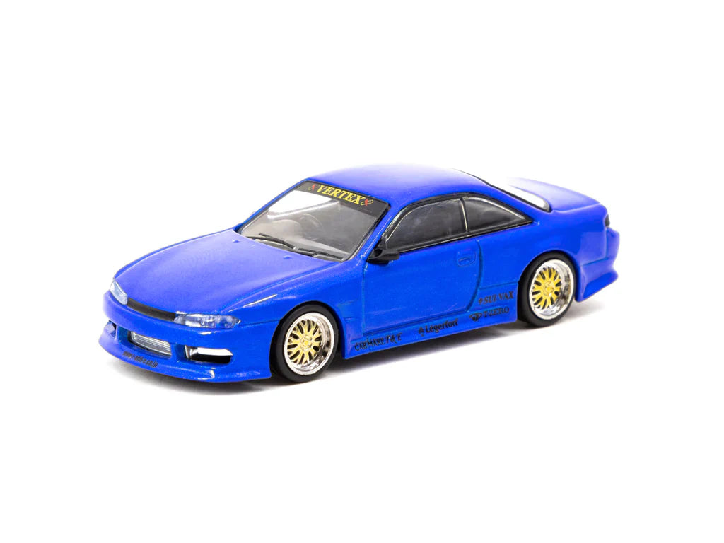 Tarmac Works 1:64 Nissan Silvia S14 Vertex Edition in Blue Metallic